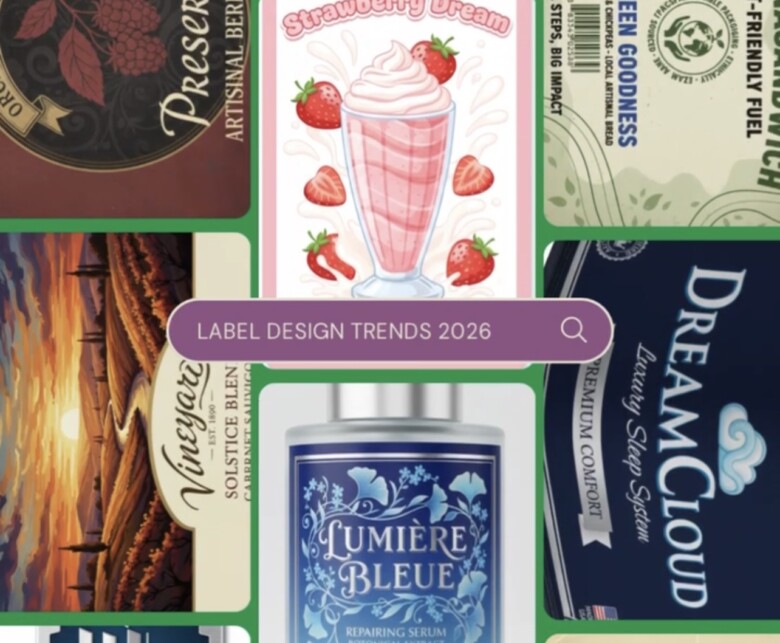 label design trends 2026 examples